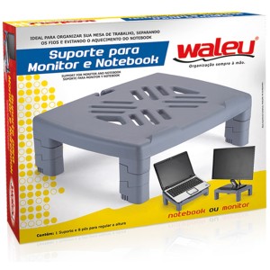 SUPORTE PARA MONITOR E NOTEBOOK PRETO WALEU