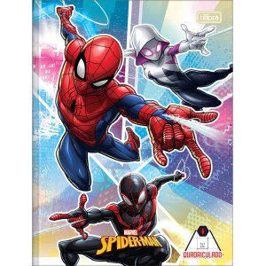 CADERNO QUADRICULADO BROCHURA 10X10MM 40FLS HOMEM ARANHA TILIBRA