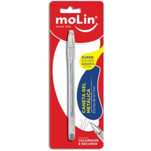 Caneta Gel 0.7mm Metalica Parta Hi-Gel Metalic Blister MOLIN