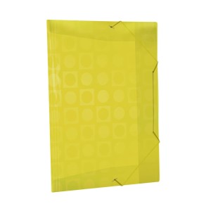 Pasta Plastica Aba Com Elastico 1/4 Pequena 245X180mm Sem Lombada Fina Amarela Decorada Ref.300.AM Dac