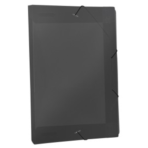 Pasta Plastica Aba Com Elastico Oficio 245x335mm Lombada 20mm Fume Reforcada Ref.202PP -FM DAC