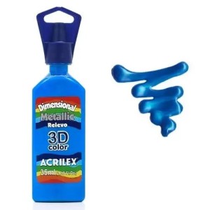 TINTA DIMENSIONAL METALLIC 35ML AZUL ACRILEX