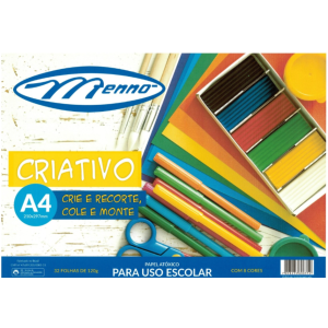 Bloco Criativo Liso A4 8 Cores 32 Folhas 120gr 325x235mm  MENNO