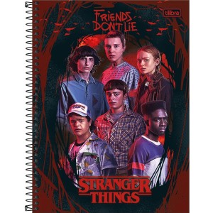 CADERNO UNIVERSITARIO 10 MATERIAS 160FLS STRANGER THINGS CONNECT TILIBRA