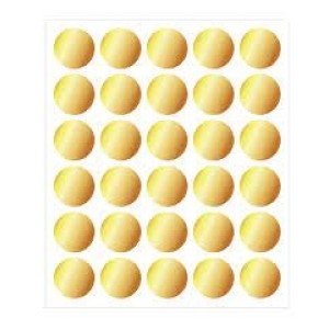 ETIQUETA BOLINHA DIÂMETRO 12,0 OURO TP-12 COM 210 TOK DE OURO