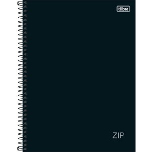 CADERNO ESPIRAL UNIVERSITARIO 80FLS ZIP PRETO PACOTE COM 4 UNIDADES TILIBRA