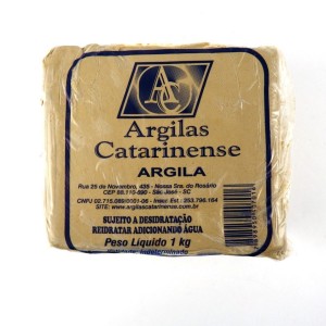 Argila Escolar Clara 1kg Para Artesanato CATARINENSE