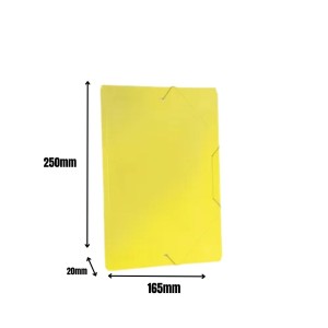 Pasta Plastica Aba Com Elastico 1/4 Pequena 250X165MM Lombada 20MM Amarela Ref.1018 Acp