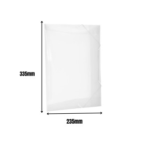 Pasta Plastica Aba Com Elastico Oficio 235X335mm Sem Lombada Fina Cristal Reforcada Ref.201PP-TR DAC