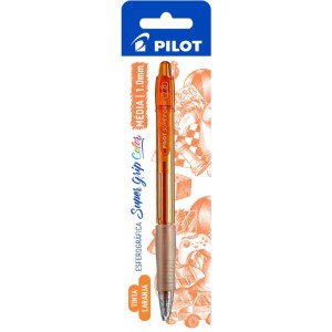 Caneta Esferografica 1.0mm Super Grip Color Laranja Blsiter PILOT
