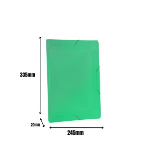 Pasta Plastica Aba Com Elastico Oficio 245x335mm Lombada 20mm Verde  Ref.502PP-VD DAC