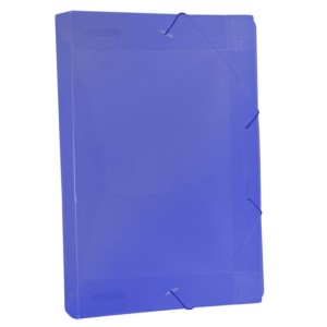 Pasta Plastica Aba Com Elastico Oficio 245x335mmLombada 40mm Azul Ref.504PP-AZ DAC