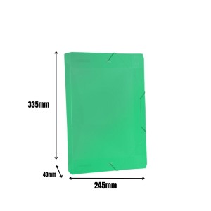Pasta Plastica Aba Com Elastico Oficio 245x335mm Lombada 40mm Verde 504PP-VD DAC
