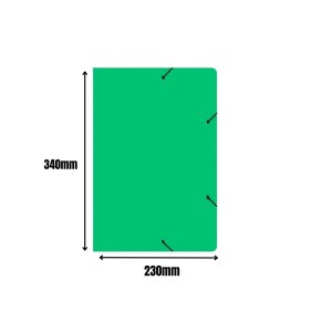 Pasta Papelao Aba Com Elastico Verde 230X340mm Fina Ref.1745 JUSSARA