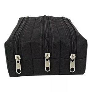 Estojo Triplo Preto - AMW BOLSAS