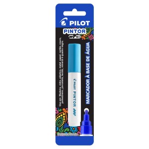 Caneta Pintor Média ( M ) 1.4 Azul Metálico Blister - PILOT