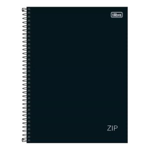 Caderno Universitario 1 Materia 80fls Zip Preto Tilibra