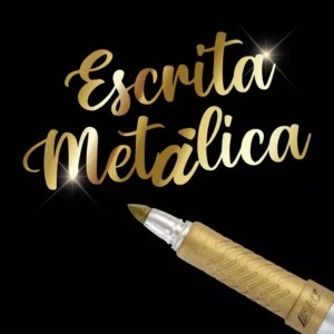 CANETA MULTIUSO PERMANENTE 1.1MM BIC MARKING METALICA OURO
