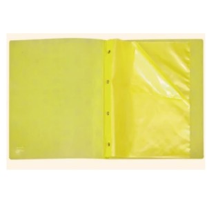 Pasta Catalogo Portfolio A4 10 Envelopes 0,12 Medio Amarelo Line Polipropileno Sem Visor Com Colchete Ref.1692AM DAC