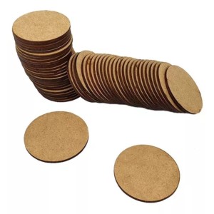 Bolachas de Disco de MDF - 15 cm de Diâmetro, Espessura 3 mm para Artesanato e Decoração