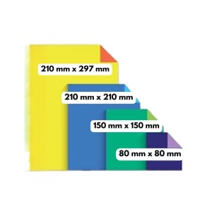 Bloco Criativo Papel Que se Dobra Com 4 Tamanhos 6 Cores 48 Folhas 75gr Ecocores RIDET NOVAPRINT Ref.010010