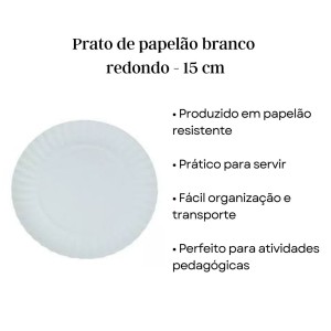 Prato De Papelão Branco De 15cm N.02 - Unidade