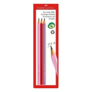 Lápis Preto HB Grip Com 3 Unidades - FABER CASTELL