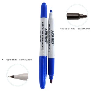 Caneta Multiuso Permanente 2 Pontas ACRILEX