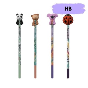 Lápis Preto HB Com Borracha Fantasia Abraçadinhos - CIS