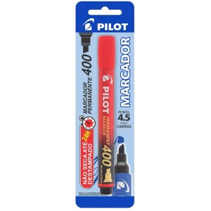 Pincel Permanente Chanfrado 4.5 Vermelho 400 Blister PILOT