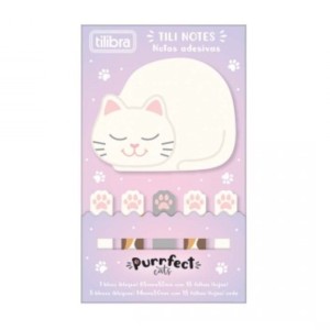 Bloco Adesivo Kit Purrfect Cats Com 6 Tili Notes TILIBRA