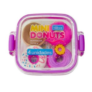 Kit Borracha Lancheira Mini Donuts Com 4 Tilibra