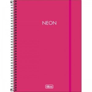 Caderno Espiral Capa Dura Universitário 10 Matérias 160 folhas Neon TILIBRA