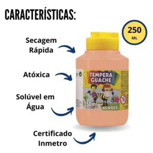 Guache 250ml Amarelo Pessego ACRILEX
