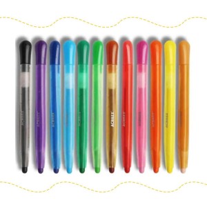 Giz de Cera 12 Cores Retrátil Twist ACRILEX