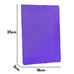 Pasta Plastica Com Elastico 1/4 Pequena Lombada 20mm Lilas ACP