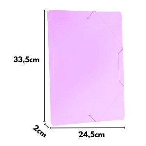 Pasta Plastica Com Elastico Oficio Lombada 20mm Rosa ACP