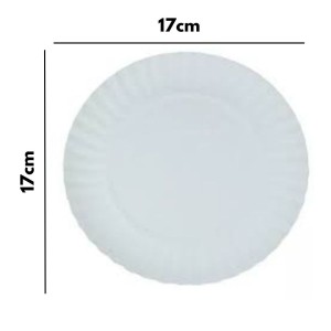 Prato De papelão n°3 17cm Branco Com 10 Unidade