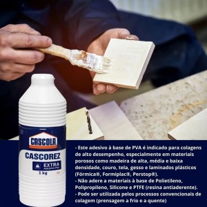 Cola Líquida Branca Extra PVA Cascorez 1Kg CASCOREZ