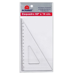 ESQUADRO 60º 16 CM COM ESCALA ACRILICO ACRIMET
