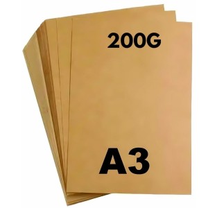 Papel Kraft A3 200g/m² Pacote com 100 Folhas