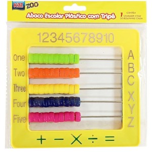 Ábaco Fechado Contador Com 50 Bolinhas De Plástico Com Tripé KAZ