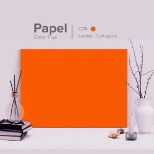 Papel Color Plus A4 80G Laranja Tangerina Cartagena com 10 Folhas