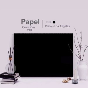 Papel Color Plus A4 80G Preto Los Angeles com 10 Folhas