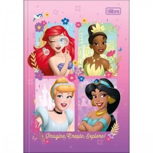 CADERNO BROCHURA PEQUENO 1/4 80FLS PRINCESAS TILIBRA