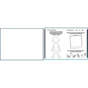 Caderno De Desenho Meia Pauta Espiral Capa Dura Dominguinhos ANIMATIVA