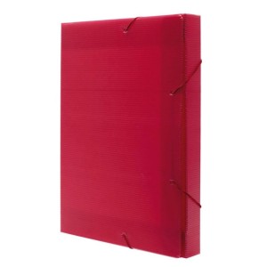 Pasta Plastica Poliondas Com Elastico Oficio 245X340mm Lombada 20mm Vermelha KAZ