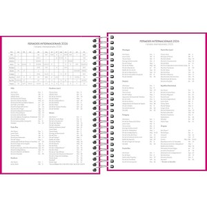 Agenda 2026 Diária Pepper Rosa Espiral TILIBRA