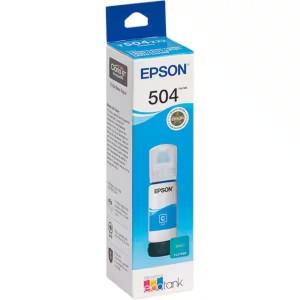 Refil Garrafa de Tinta Epson 504 Ciano Ecotank Original