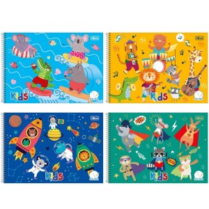 Caderno De Desenho Meia Pauta Espiral Capa Dura Kids Masculino TILIBRA